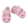 Rosa 18 Zoll Puppenschuhe Glitzer Katzenohren süße Mary Jane Schuhe für 43cm BJD Puppen Zubehör - Cartoon Katze Ohr Pailletten Stickerei Puppenschuhe (SH-0019-2)