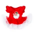 Weihnachtspuppe Kleid für 45cm Puppen, rotes Tüllkleid mit Weihnachtsmann Stickerei. - Weihnachtsmann (Q18-201) / Passend für 16-18 Zoll Puppen