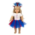 18 zoll puppenkleidung meerjungfrau regenbogen tutu outfit kleidung fur puppen spielzeug - Roter Meerjungfrau-Stil (Q18-375)