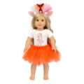 18-Zoll Puppenkleidung Set, Meerjungfrau Regenbogen Tüllrock und passendes Oberteil für Puppen. - Orangener Meerjungfrau-Stil (Q18-431)