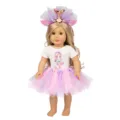 18 Zoll amerikanische Puppenkleidung Meerjungfrau Regenbogen Tüllrock Set, süßes Outfit. - Pink-Lilafarbener Meerjungfrau-Stil (Q18-371)