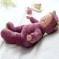 Süße Plüsch schlafende Babypuppe beruhigendes Kleinkindspielzeug in lila Variante - Schlafender Weinroter Bär