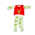 Weihnachten Puppenkleidung Set mit rotem Hirsch Top und gemusterten Hosen für 45cm Puppen. - Weihnachtsrentier (Q18-572) / Passend für 16-18 Zoll Puppen