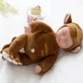 Schlafende Reborn Babypuppe Süßer Brauner Tier Onesie Weiches Spielzeug Beruhigende Puppe - Schlafender Brauner Affe