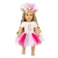 18-Zoll Puppe Meerjungfrau Regenbogen Tutu Kleid Set, Süße Puppenkleidung Outfits. - Dunkelbunter Meerjungfrau-Stil (Q18-372)