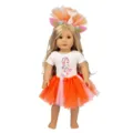 18 Zoll Amerikanisch Puppe Kleidung Set Meerjungfrau Regenbogen Tütü Rock Outfit - Orangener Meerjungfrau-Stil (Q18-373)