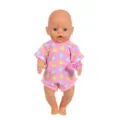 Niedliche Simulations-Babypuppe mit rosa Blumenmuster-Kurzarm-Romper, tolles Spielzeug. - Rosa Floral Strampler Nur (Q18-059) / 18 Zoll