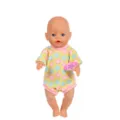 Süße Babypuppe mit Blumen Strampler als Geschenk für Kinder und interaktives Puppenspielzeug - Gelb Floral Strampler (Q18-057)