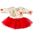 18 Zoll Puppenkleid Weihnachten Prinzessin Outfit Roter Tüllrock für 45cm Puppen - Rentier-Tüllkleid (Q18-256) / 18 Zoll