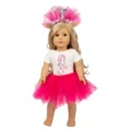 18 Zoll amerikanische Puppen Kleidung Set rosa Tutu Rock Meerjungfrau T-Shirt Haarband. - Rosaroter Meerjungfrau-Stil (Q18-374)