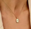 Gouden letter N ketting met fonkelende zirkonia stenen, fijne ketting voor elegante dagelijkse stijl. - Letter N