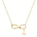 Elegante collana dorata con simbolo dell'infinito e ciondolo con lettera A per le donne. - Oro A