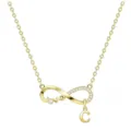Collana girocollo minimalista dorata con simbolo infinito e lettera d'amore C da donna. - Oro C