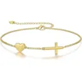 Elegante Bracciale Con Croce Lettera A Cuore Oro Moda Gioielli Donna Regalo Squisito - Lettera A