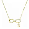 Collana con ciondolo infinito lettera H in oro con strass brillanti e incisione d'amore - Oro H