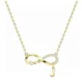 Collana con ciondolo simbolo infinito dorato con lettera J e love gioielli da donna - Oro J