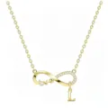 Collana con ciondolo infinito amore in oro con lettera L e dettagli in cristallo brillante. - Oro L