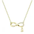 Collana con infinito amore dorato con ciondolo lettera S strass brillanti gioiello - Oro S