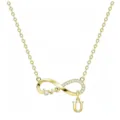 Collana con simbolo infinito dorato e ciondolo lettera U con zirconi per donne elegante. - Oro U