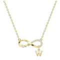 Collana con ciondolo infinito dorato elegante con scritta love e ciondolo lettera W. - Oro W