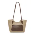 Sac cabas rétro pour femme grand capacité sac porté épaule sous les bras sac décontracté - Sans Ornement / Kaki