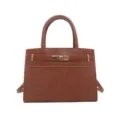 Bolso de mano marron vintage para mujer elegante de cuero bolso bandolera casual diario chic - Sin colgante / Marrón