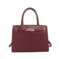 Dames casual handtas elegante woon-werk handvat tas mode effen kleur stijlvolle schoudertas - Rood