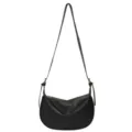 Borsa a tracolla hobo nera da donna, elegante e alla moda, borsa retrò da lavoro. - Nero