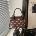 Sac seau marron à pois tendance et élégant sac à main bandoulière décontracté pratique - Sans pendentif / Marron