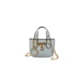 Bolso cruzado cuadrado de lujo ligero coreano, mini bolso con cerradura y cadena. - Azul