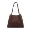 Fashion woven shoulder bag for women, large capacity casual daily commute tote bag. - Brown Without Pendant