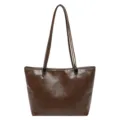 Καφέ Δερμάτινη Τσάντα Tote Γυναικεία Vintage Τσάντα Ώμου Μεγάλη Χωρητικότητα Casual Στυλ - Χωρίς Διακόσμηση / Ανοιχτό Καφέ