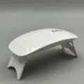 Mini lámpara de uñas UV LED blanca portátil con soporte plegable, herramienta de curado de gel. - Lámpara de uñas de diseño dividido (sin temporizador, en caja) / Blanco