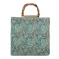 Grand sac cabas femme grande capacité motif cachemire rétro avec poignée bambou chic - Style 2 Vert