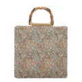 Sac cabas pour femme avec motif cachemire classique et poignée chic en bambou pour le quotidien. - Style 2 Khaki