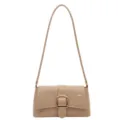 Elegant patent leather shoulder bag with chic buckle, versatile crossbody bag for women. - Dark Khaki
