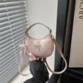 Bolso de hombro cruzado dulce con lazo de lunares rosados bolso de luna para accesorios - Con Colgante / S / Rosa