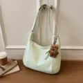 Πράσινη τσάντα ώμου hobo tote bag με χαριτωμένο κρεμαστό κουτάκι, μεγάλη casual τσάντα. - Πράσινο Με Κρεμαστό