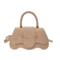 Bolso bandolera elegante de mujer con estampado de leopardo y detalle de metal elegante - Sin colgante / Caqui
