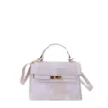 Sac à main blanc élégant avec motif, fermeture dorée et bandoulière chic pour femmes style. - Blanc