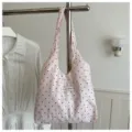 Rosa Pünktchen Canvas Shopper Tasche lässige Schultertasche Handtasche Alltag Accessoire - Ohne Anhänger / Rosa