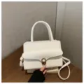 Koreanischer Stil minimalistische weiße Handtasche trendige Umhängetasche Kommutator Tasche - Weiß