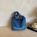 Denim Crossbody Tote Bag Casual Vintage Canvas Shoulder Bag Large Capacity Daily Commute - No Pendant / Light Blue