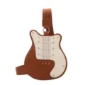 Guitar shaped crossbody bag, trendy novelty shoulder bag for women outdoor stylish daily use - Brown