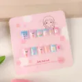 Uñas postizas lindas para niños, 12 piezas estilo dibujos animados dopamina set de manicura. - KET102 12 uds - Kit infantil con pegamento de gelatina, palito y lima