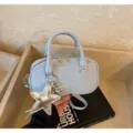 Γυναικεία τσάντα χειρός σε κορεατικό στιλ, γαλάζια μικρή τετράγωνη τσάντα με αστέρι. - Με Κρεμαστό / Μπλε