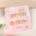 Uñas postizas para niños 12pcs dopamina lindo diseño de oso y fruta uñas postizas - KET100 [Versión sin herramientas]