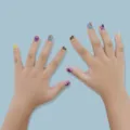 Uñas postizas niños estilo dopamina colorido dibujos animados pegamento gel 12 pz variante - En Caja ET023-B3 Estilo Pegamento Capa Superior UV Niños