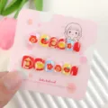 Kinder künstliche Nägel süßer chinesischer Neujahrsstil 12 Stück selbstklebende Nagelkunst Set - 12 Stück vorgeklebte Kinder-Kunstnägel