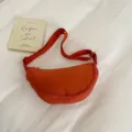 Borsa a tracolla arancione a mezzaluna, borsa casual in nylon per donna stile quotidiano. - Arancione